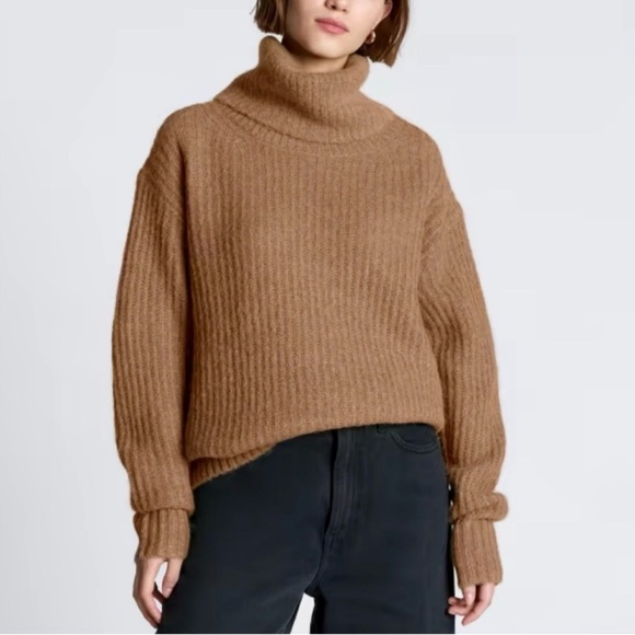 Everlane Sweaters - Everlane Alpaca Chunky Knit Turtleneck Sweater Brown Turtleneck Sweater